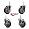 Service Caster 4 Inch Maroon Polyurethane Wheel Swivel 34 Inch Threaded Stem Caster Set 2 Brakes SCC SCC-TS20S414-PPUB-MRN-34212-2-TLB-2 - alternate 4